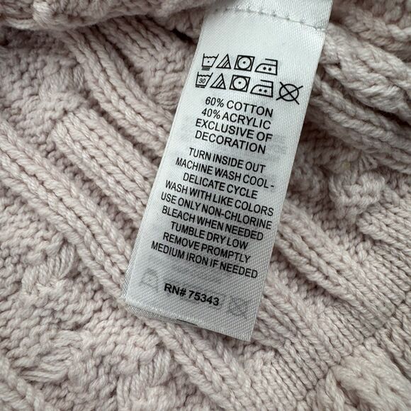 Shabby Chic Baby Girl Sweater Knit Dress 3-6M Pink Cable Bow NWT - Picture 7 of 11